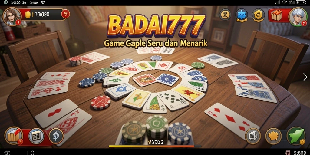 Tampilan gameplay Gaple BADAI777 yang menarik dan interaktif.