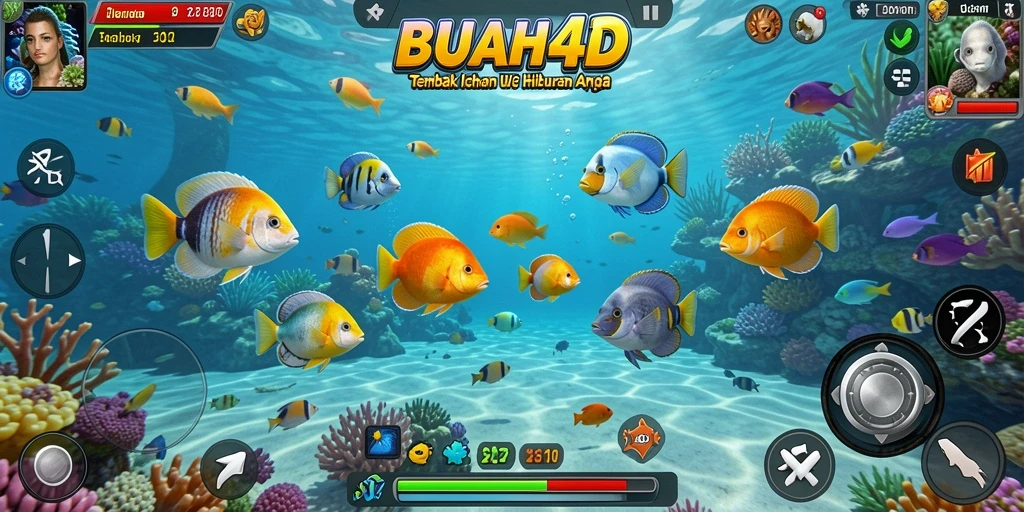 Tangkapan layar BUAH4D menampilkan aksi menembak ikan yang mendebarkan.