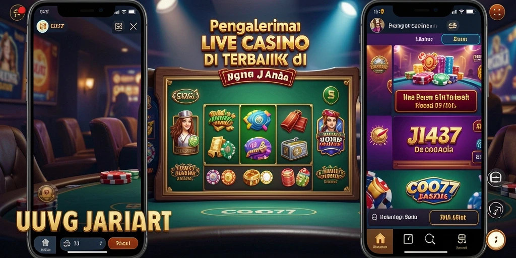 Screenshot utama COO77 menampilkan dealer dan meja permainan Live Casino.