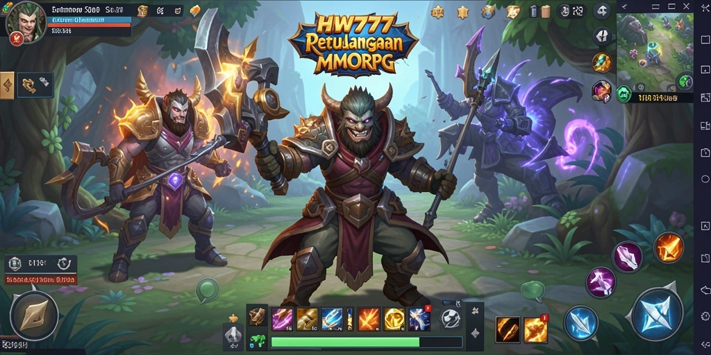 Screenshot gameplay HW777 yang menampilkan petualangan seru dalam MMORPG.