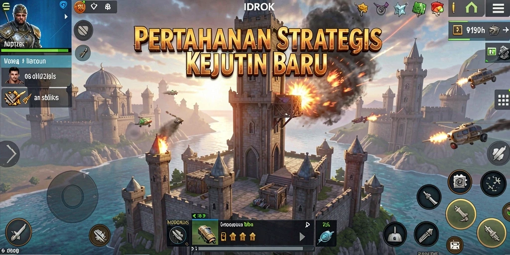 Gameplay <strong>IDROK</strong> yang strategis dengan menara pertahanan yang beragam.