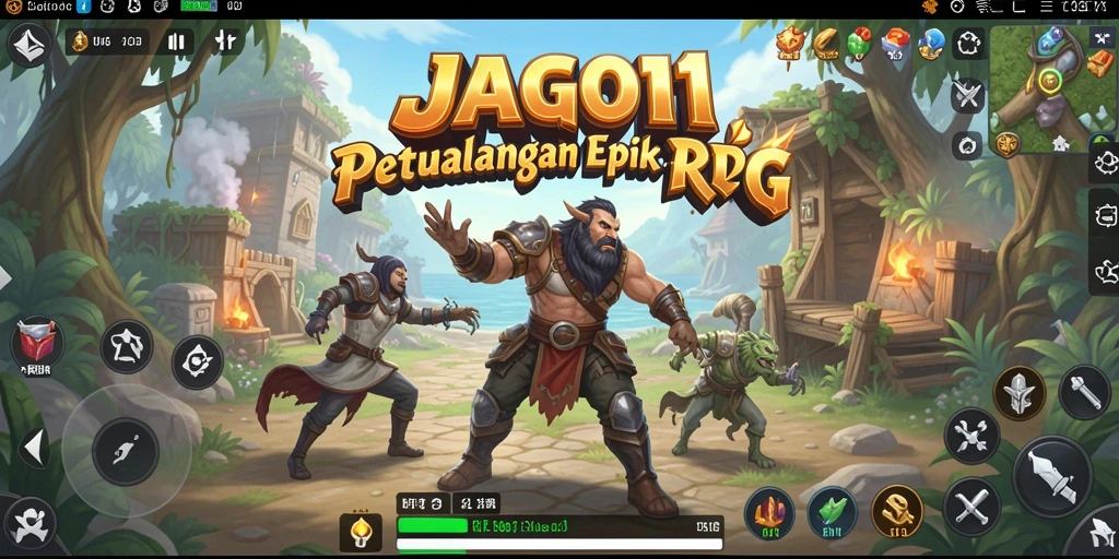Tangkapan layar menampilkan aksi intens dan karakter RPG yang menarik.
