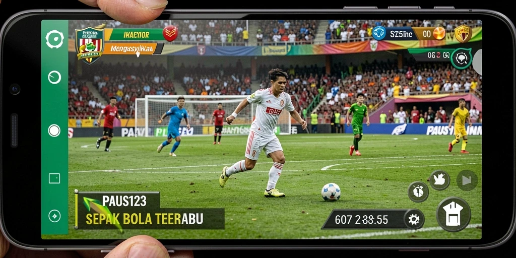 Gameplay PAUS123 menampilkan aksi sepak bola yang mendebarkan.