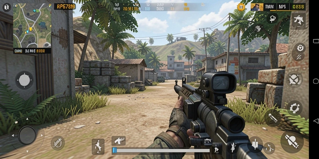 Screenshot gameplay seru RP6789 menampilkan action intens di medan perang.
