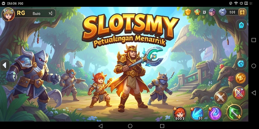 Tampilan layar permainan SLOTSMY yang penuh aksi RPG.