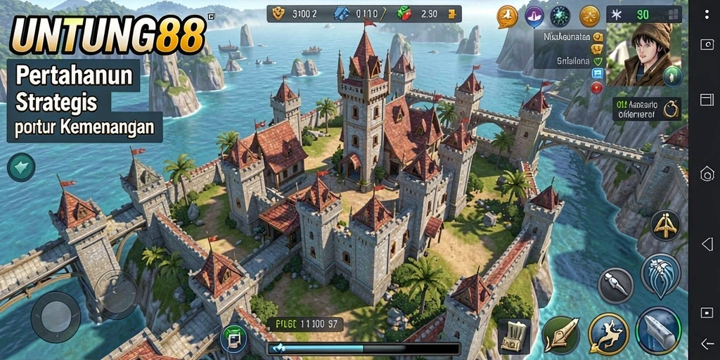 Tampilan menarik dari gameplay Tower Defense di UNTUNG88.